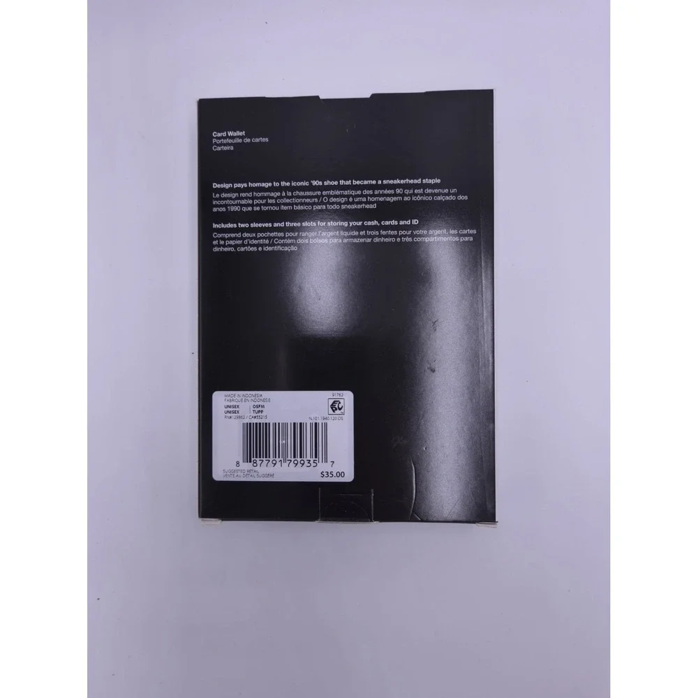 Nike Air Max 90 Card Wallet Grey‎ White Infared Leather Icon Swoosh